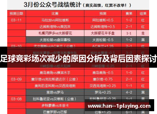 足球竞彩场次减少的原因分析及背后因素探讨